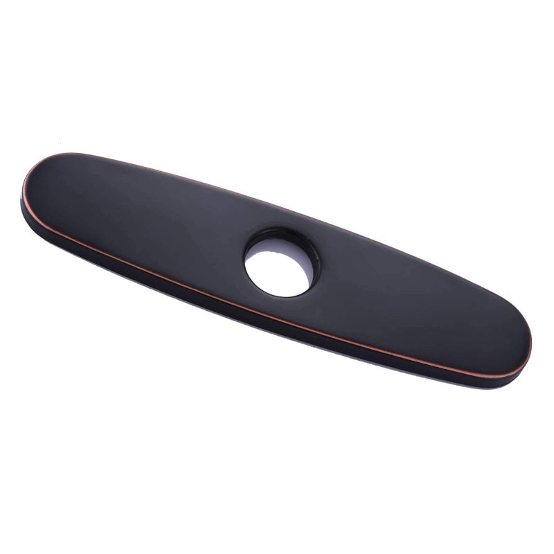 RBROHANT Sink Hole Cover, Faucet Hole Deck Plate 10" Oil Rubbed Bronze Escutcheon Plate for 1 or 3 Hole Kitchen Bathroom Sink Faucet RBROHANT - Image 1